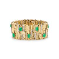 YELLOW GOLD, DIAMOND AND JADE BRACELET