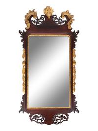 A George II Style Parcel Gilt Mahogany Mirror
