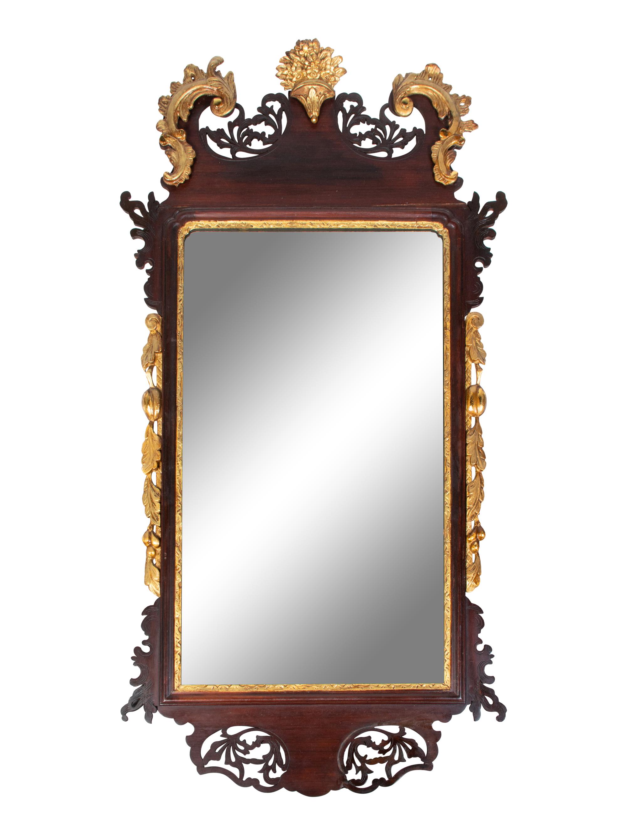A George II Style Parcel Gilt Mahogany Mirror