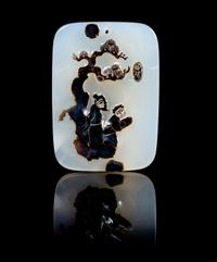 A Chinese Agate Pendant SUZHOU SCHOOL, POSSIBLY 18TH CENTURY Height 2 5/8 inches. — SUZHOU SCHOOL, POSSIBLY 18TH CENTURY