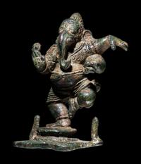 A Small Indian Bronze Figure of Ganesha Dancing
