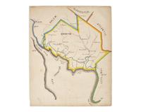[Americana] [New Jersey] (Parvin, Theodore Sutton). Manuscript Map of Cumberland County, New Jersey, and Environs