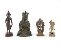 Five Asian Brass and Bronze Figures
