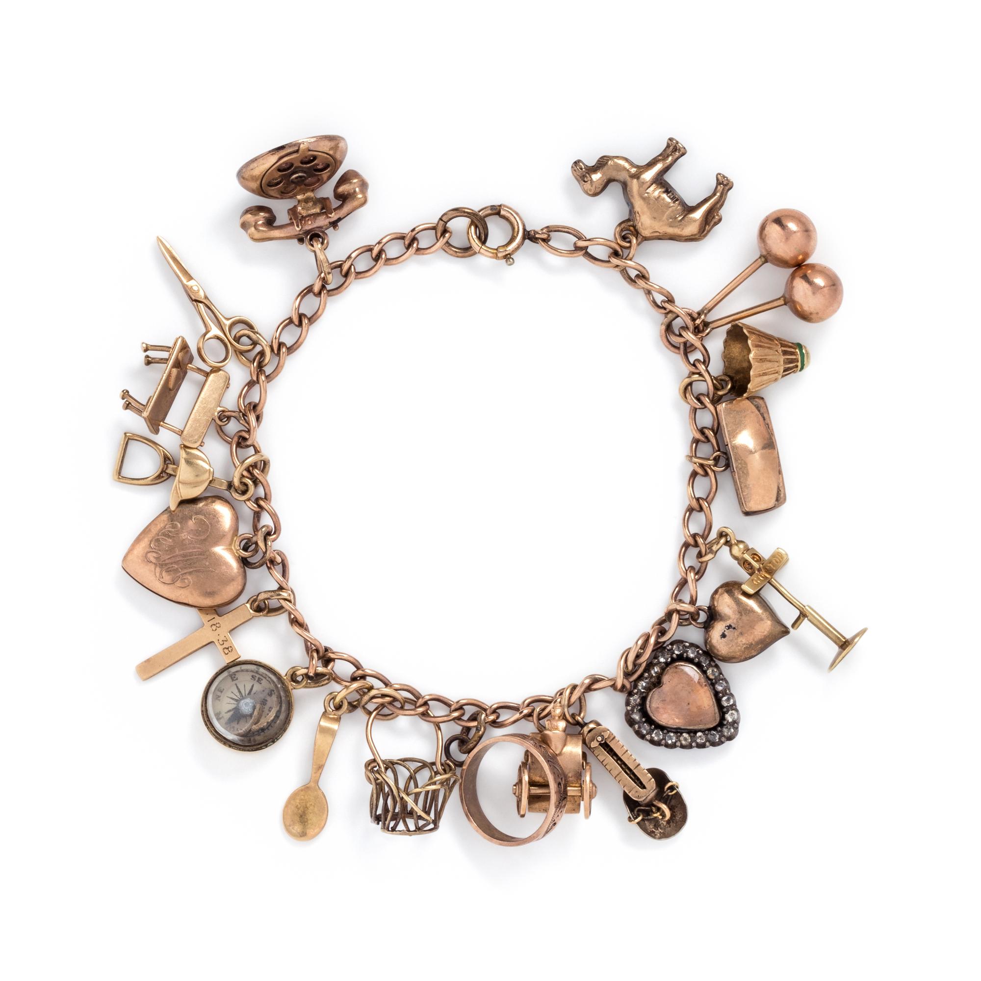 YELLOW GOLD CHARM BRACELET