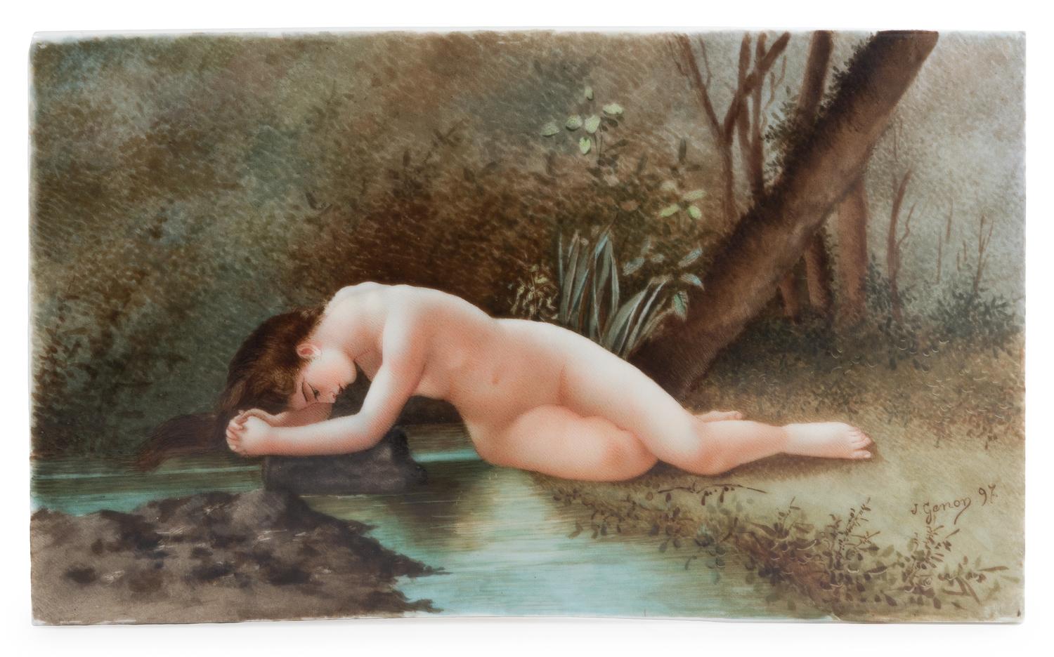 A Continental Porcelain Plaque Height 6 3/8 x width 10 3/4 inches.