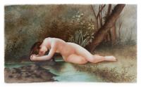 A Continental Porcelain Plaque Height 6 3/8 x width 10 3/4 inches.