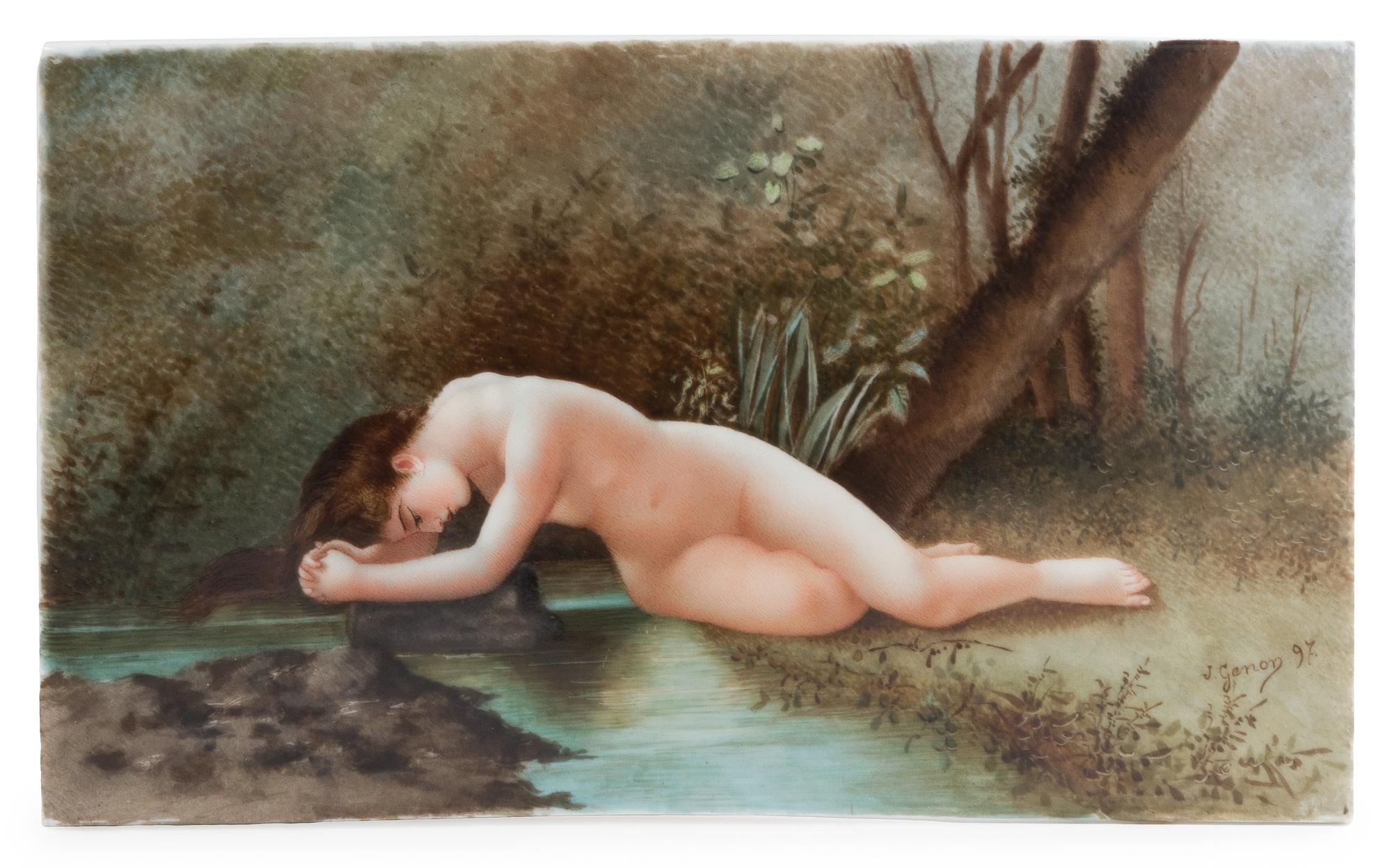 A Continental Porcelain Plaque Height 6 3/8 x width 10 3/4 inches.