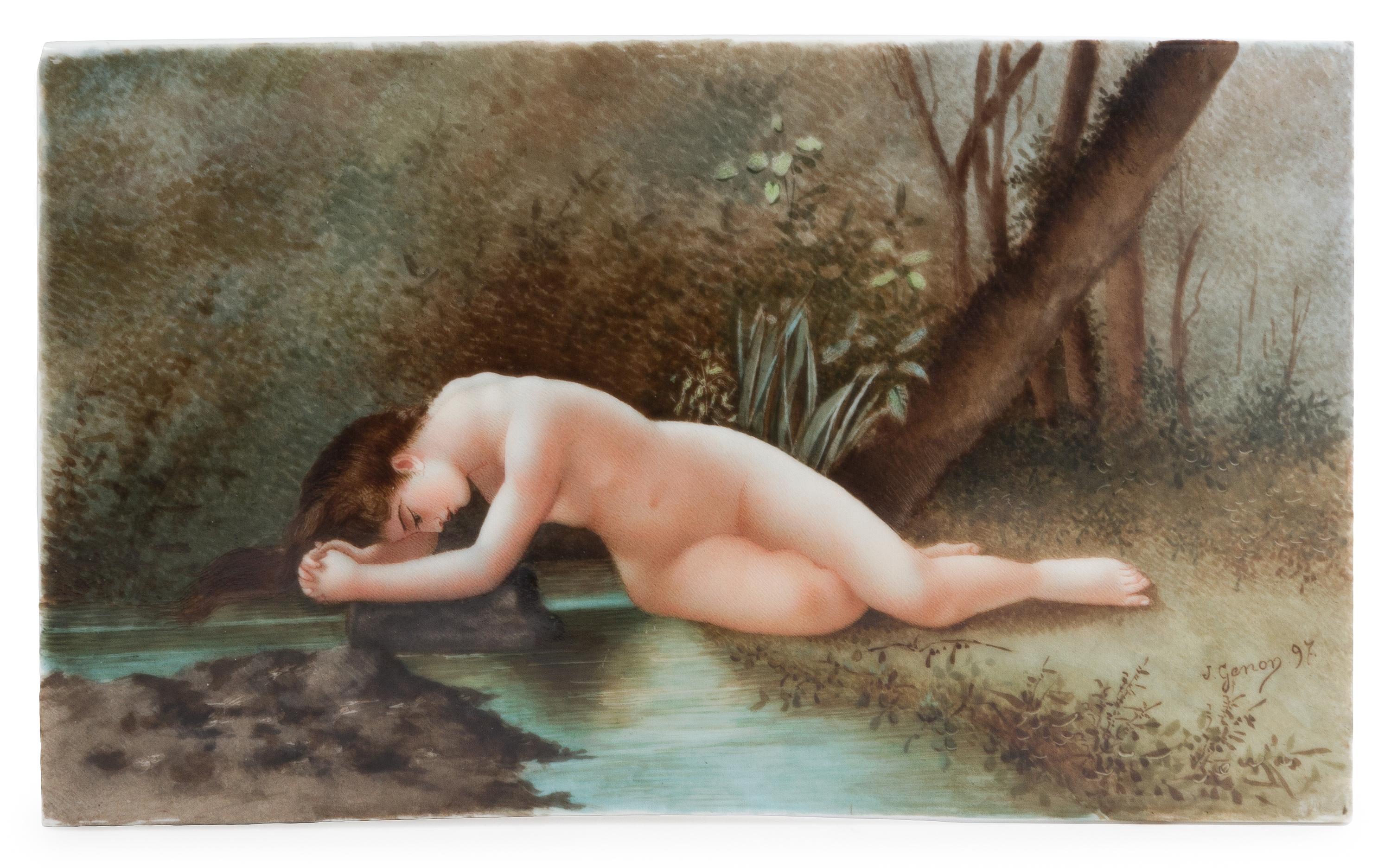 A Continental Porcelain Plaque Height 6 3/8 x width 10 3/4 inches.