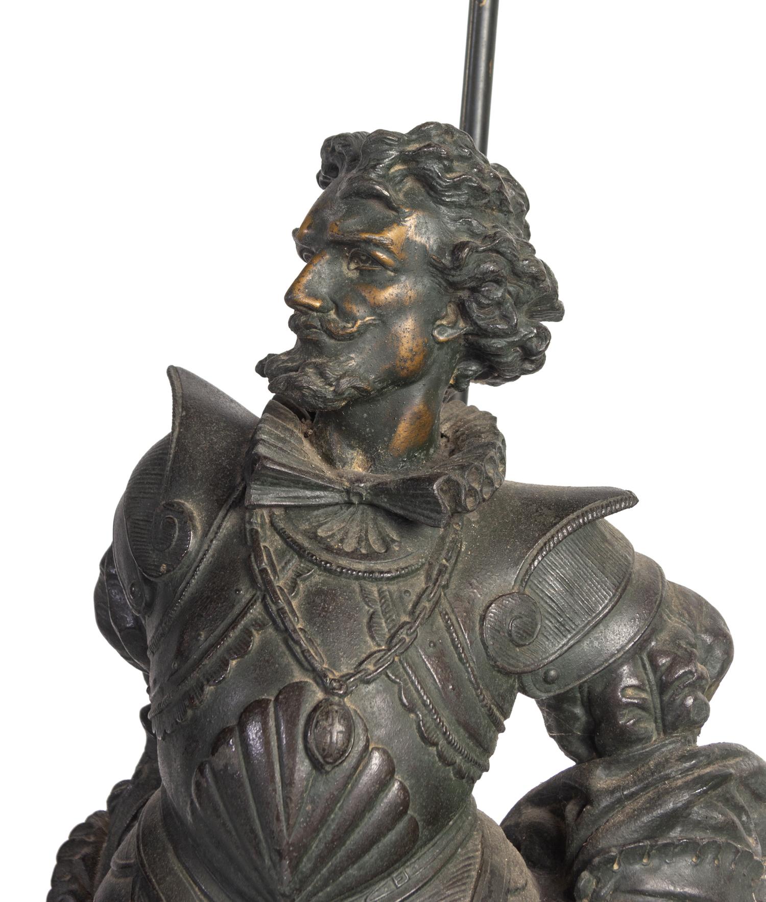 A Pair of Continental Cast Metal Figures of Warriors