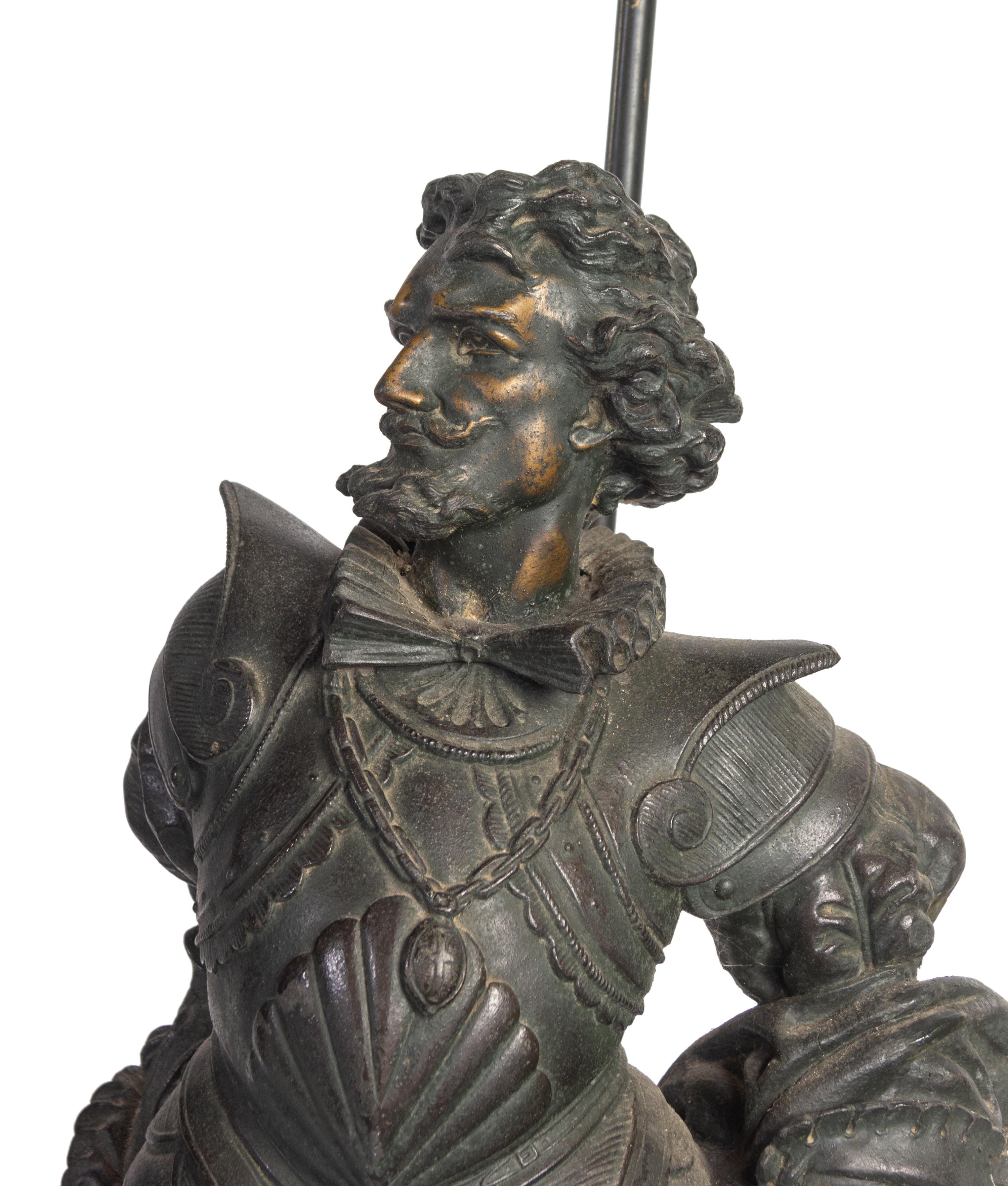 A Pair of Continental Cast Metal Figures of Warriors