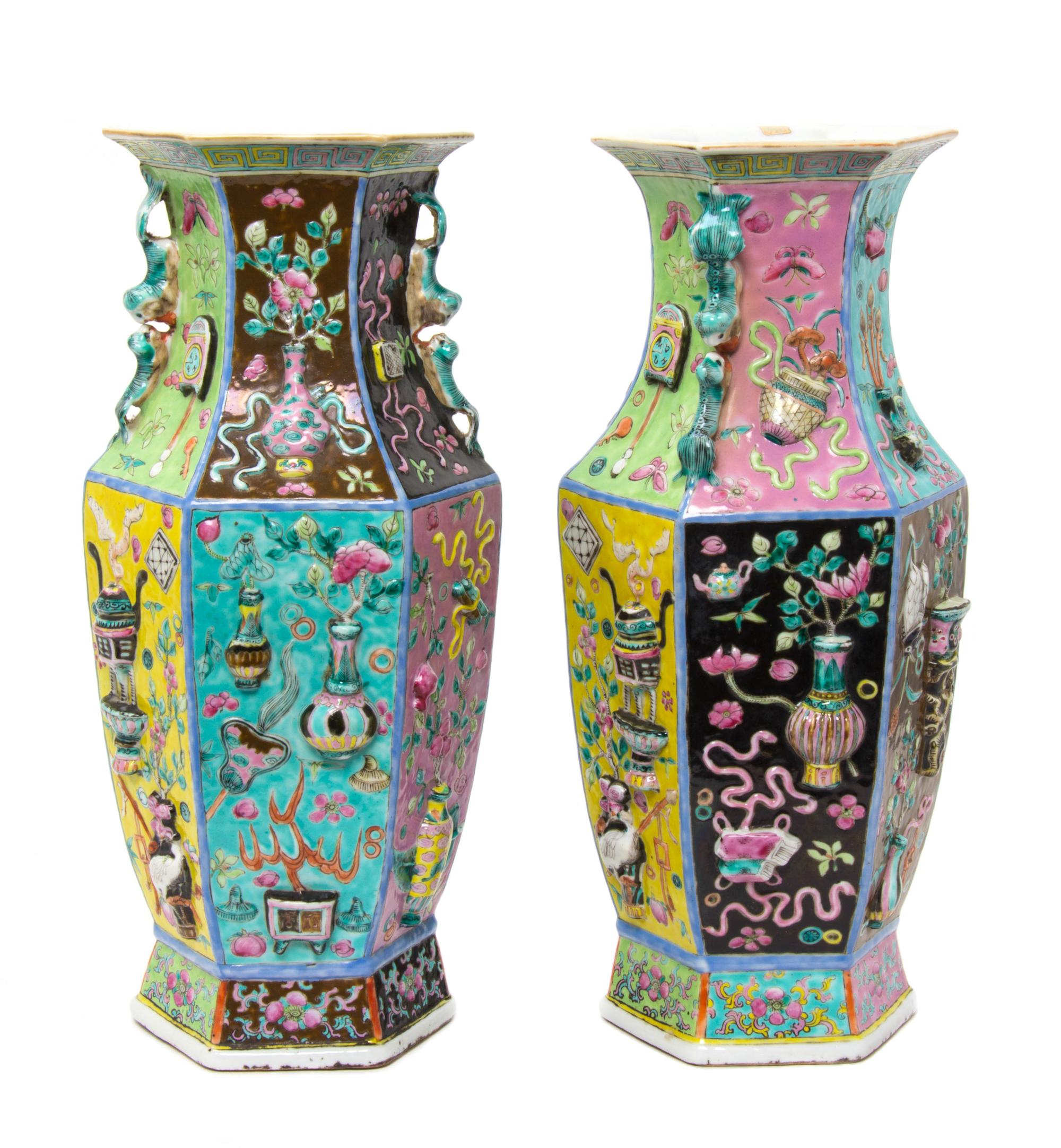 A Pair of Porcelain Vases LATE QING DYNASTY, CIRCA 1850 Height 16 inches. — LATE QING DYNASTY, CIRCA 1850