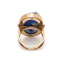 OPAL, DIAMOND AND LAPIS LAZULI RING
