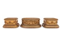 A Group of Three P.E. Guerin Gilt Bronze Garniture Stands