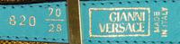 A Gianni Versace Turquoise Leather and Mesh Narrow Belt, Size 70/28.