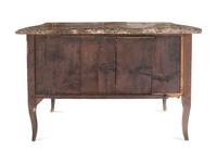 A Louis XV Gilt Bronze Mounted Tulipwood Marble-Top Commode