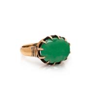 YELLOW GOLD AND JADE RING