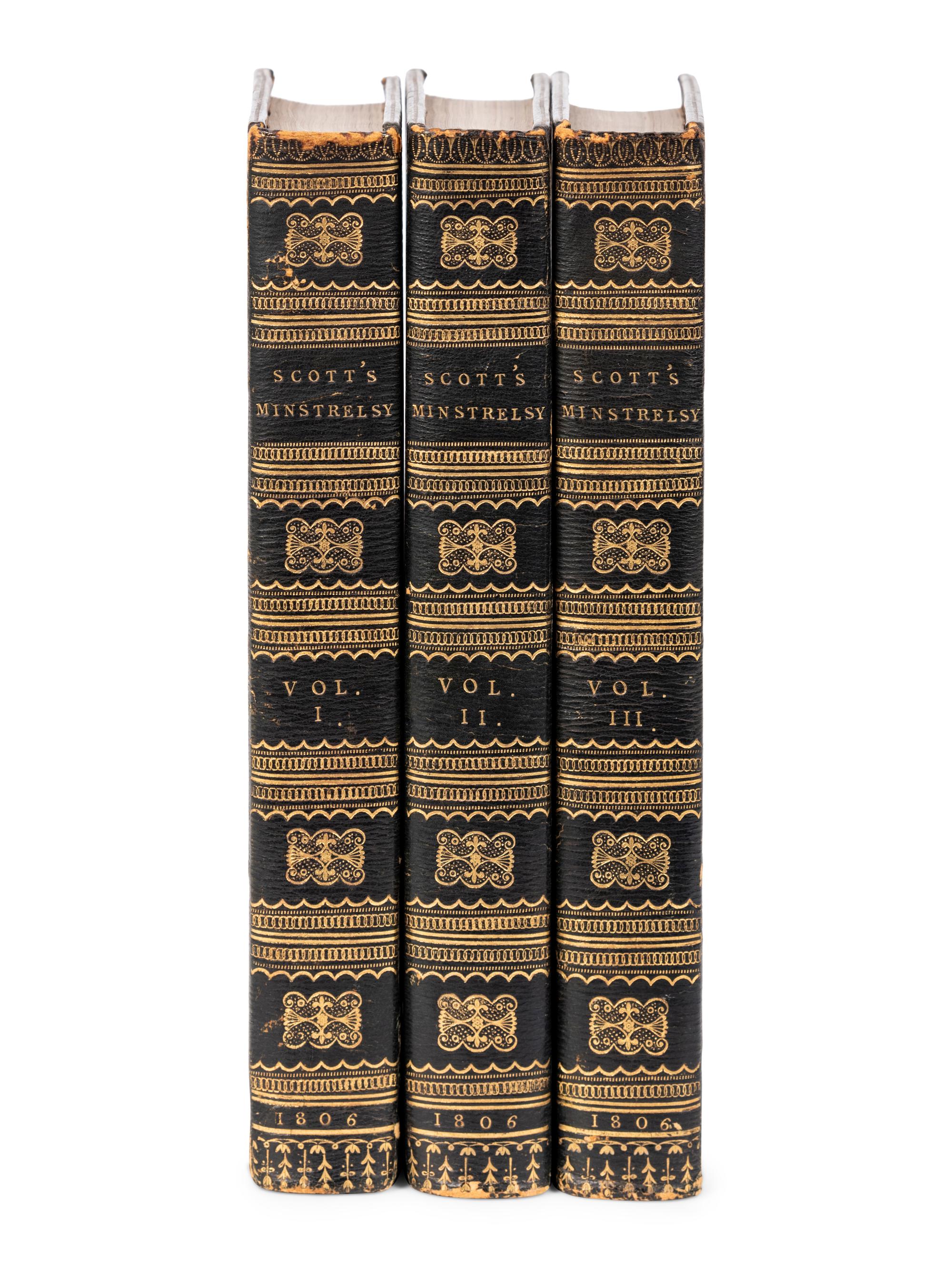 [FORE-EDGE PAINTINGS]. Minstrelsy of the Scottish Border: Consisting of Historical and Romantic Ballads . Edinburgh: James Ballantyne and Co., 1806.