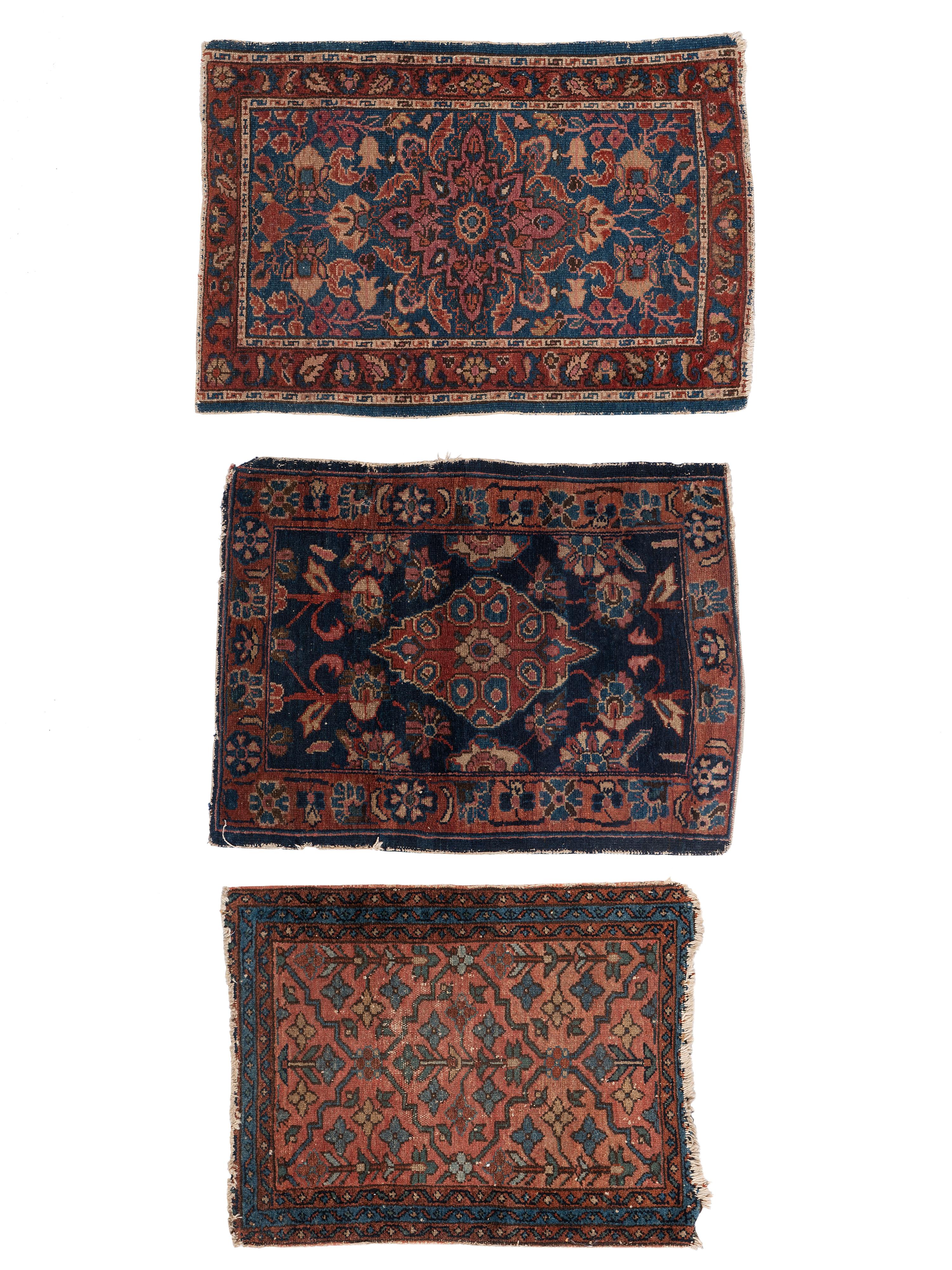 Three Small Persian Wool Mats