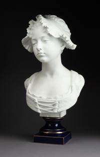 A French Bisque Porcelain Bust Height 21 3/4 inches. — 19TH CENTURY