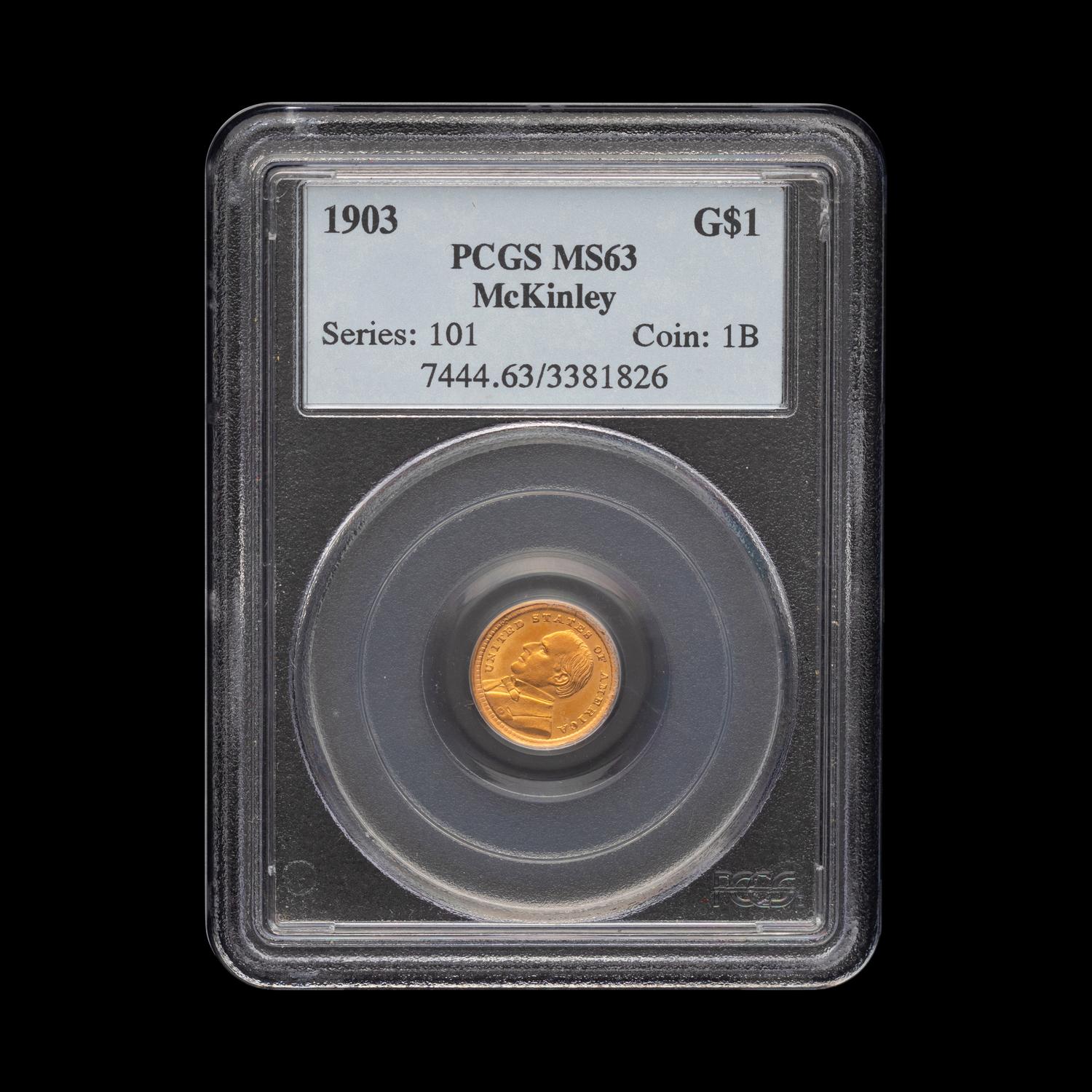 A 1903 William McKinle y Commemorative $1 Gold Coin [PCGS MS63]