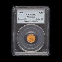 A 1903 William McKinle y Commemorative $1 Gold Coin [PCGS MS63]