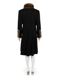 Oscar de la Renta Embellished Cashmere Coat with Fur Collar