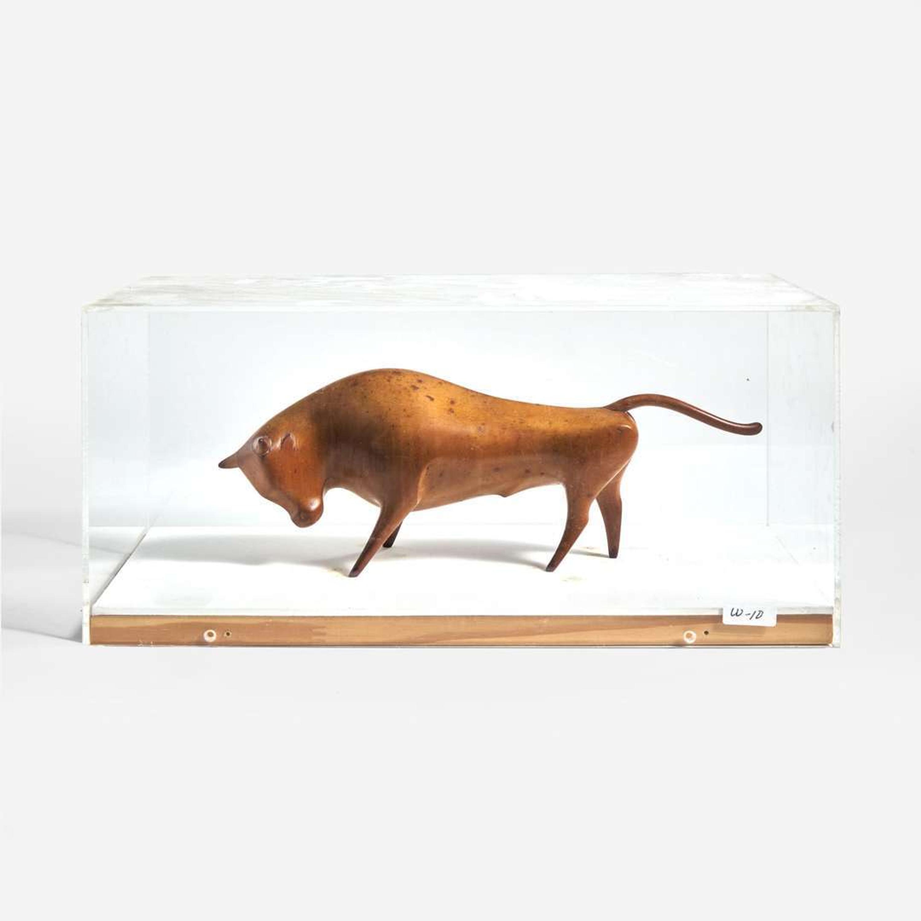 Franz Hagenauer (Austrian, 1906-1986) Carved Fruitwood Bull, Werkstätte Hagenauer, Austria, circa 1920s