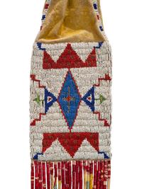 Sioux Beaded Hide Tobacco Bag, with American Flags