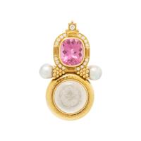 ELIZABETH GAGE, YELLOW GOLD AND MULTIGEM BROOCH