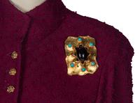 St. John Knit Coat with Brooch