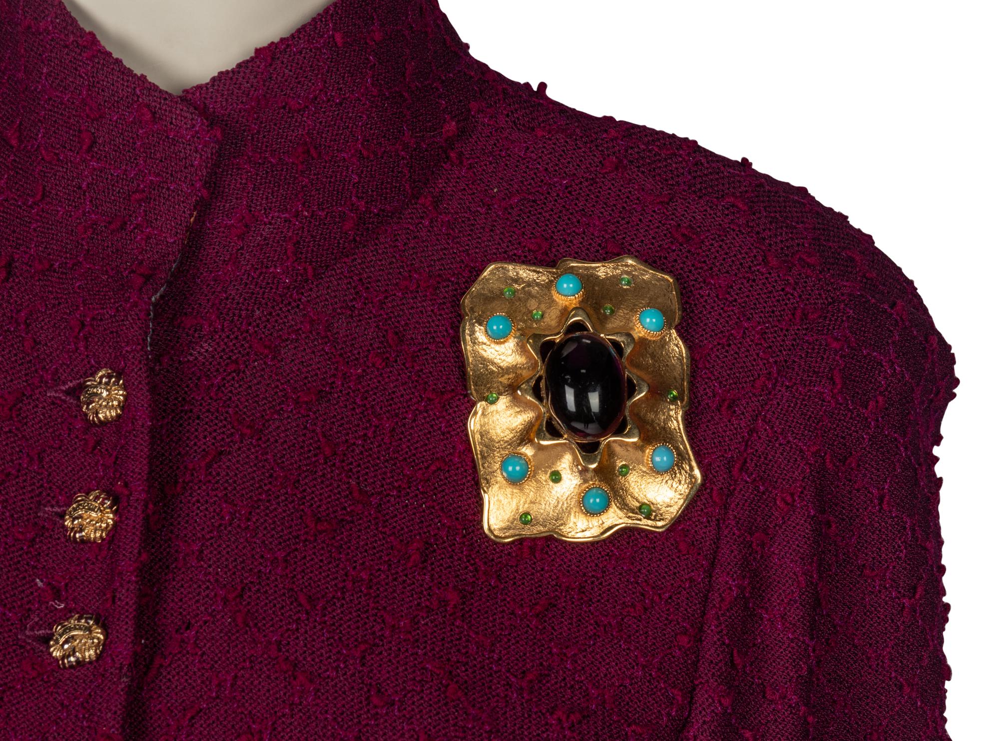 St. John Knit Coat with Brooch