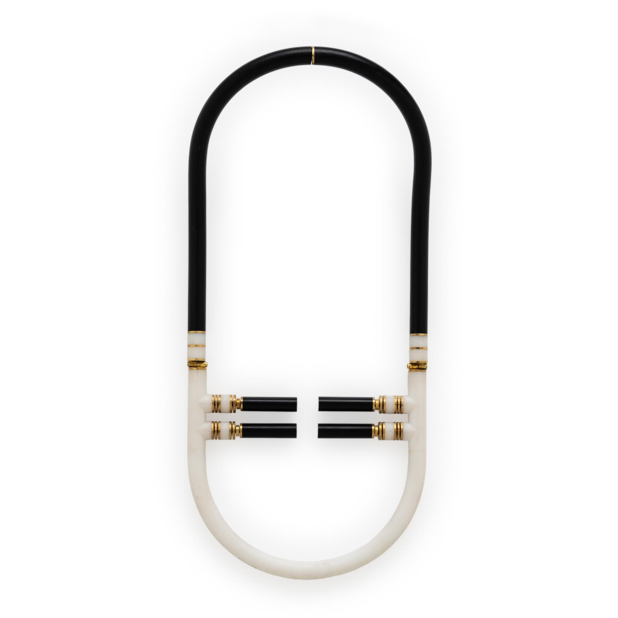 David Watkins, 'Hinged Loop', Three-Piece Acrylic and Yellow Gold Neckpiece