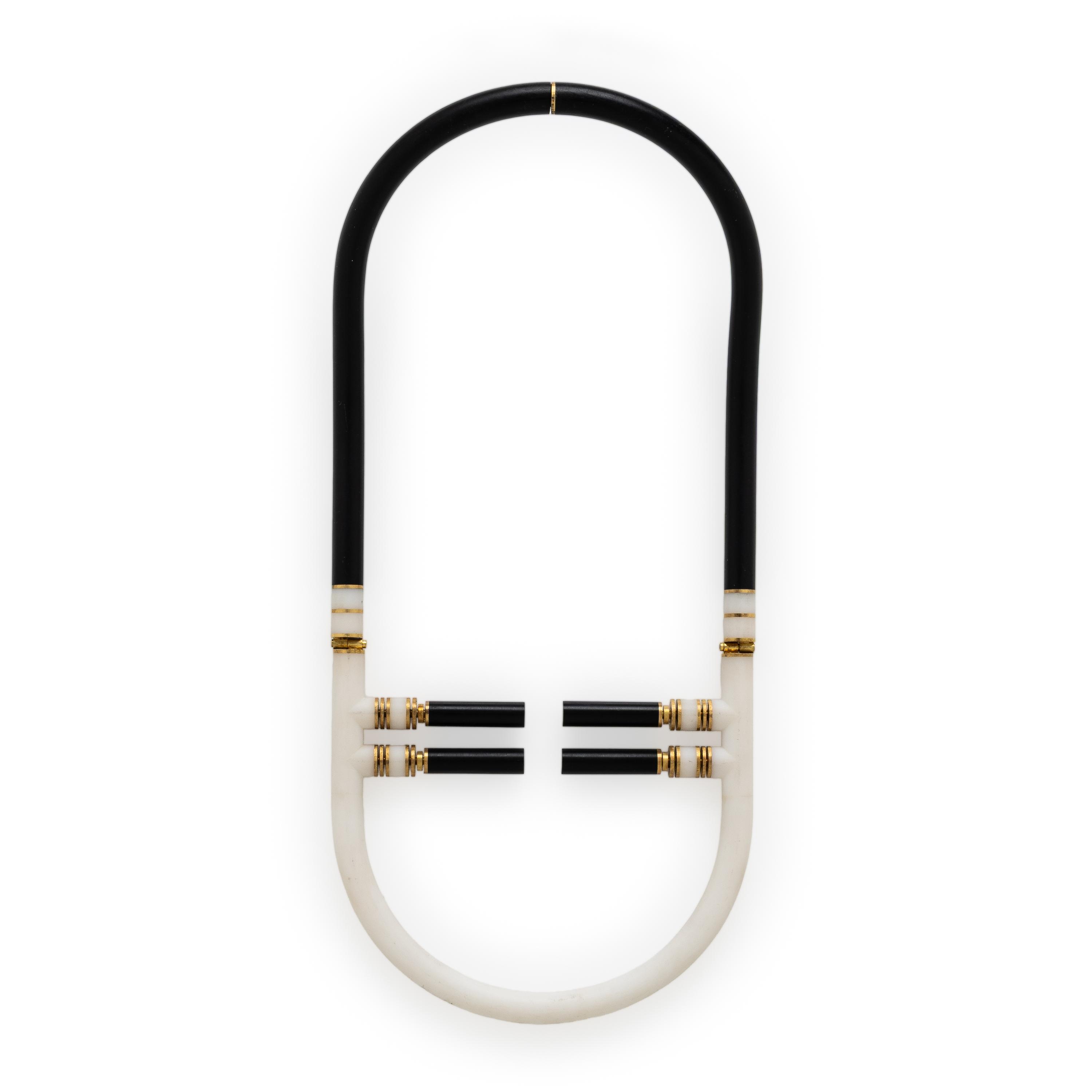 David Watkins, 'Hinged Loop', Three-Piece Acrylic and Yellow Gold Neckpiece