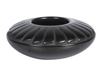 Blackware Pottery Jar, with Repeating Feather Pattern