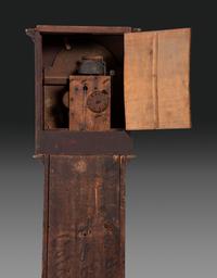 A Grain Paint Decorated Tall Case Clock