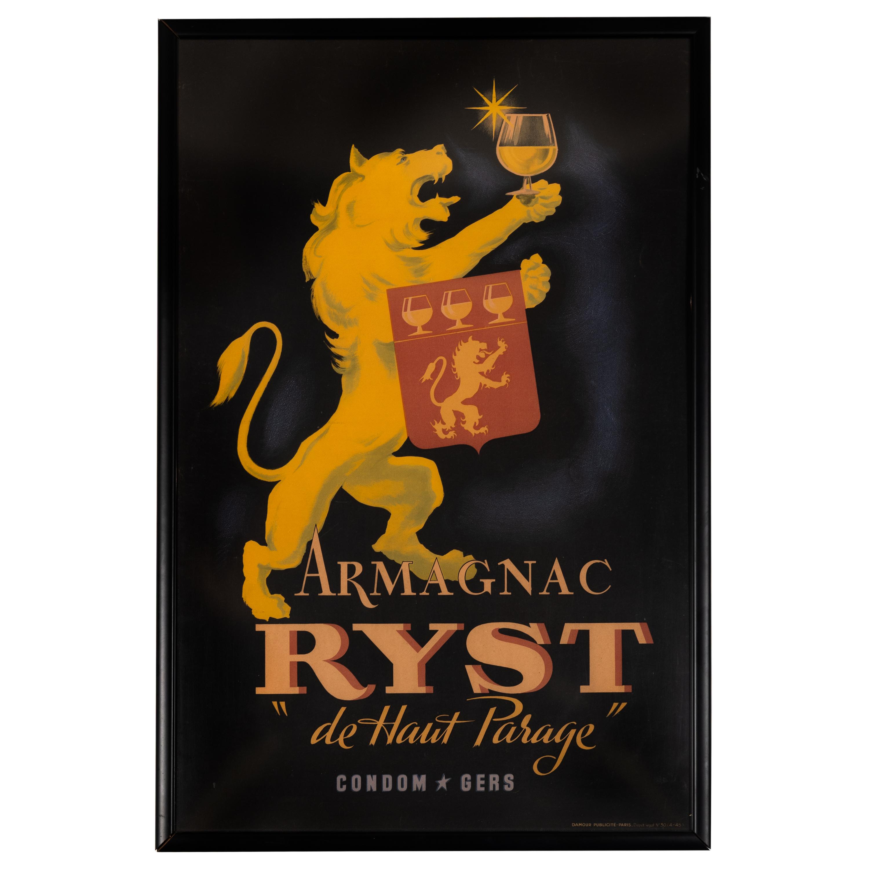 An Armagnac Ryst Lithograph Advertising Poster
