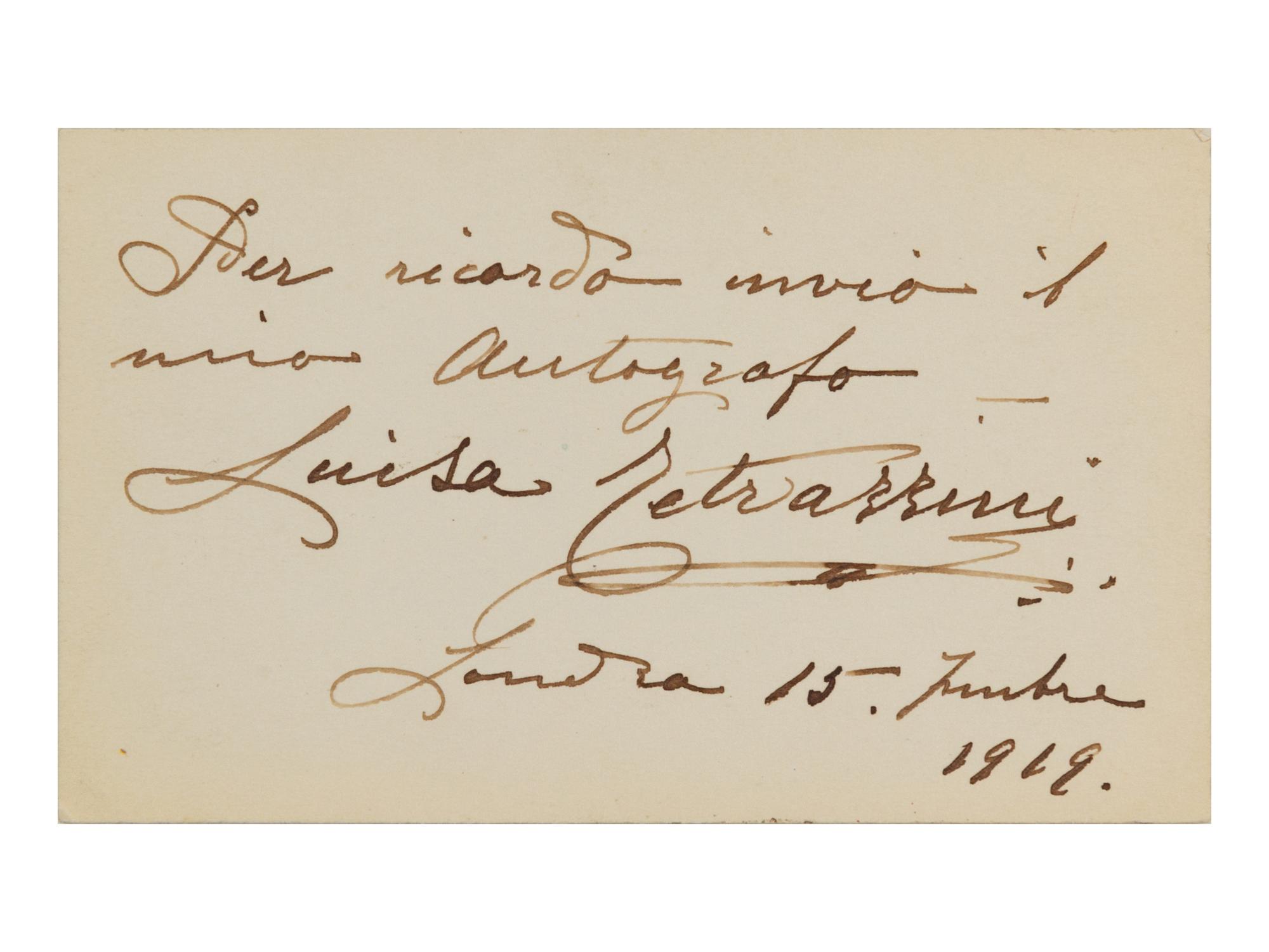 [20TH-CENTURY OPERA SINGERS]. A group of 6 photographs or photographic postcards of opera singers from the 1910s, most signed, comprising images of: