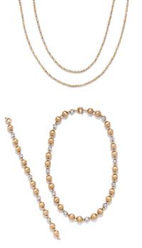 COLLECTION OF BICOLOR GOLD JEWELRY