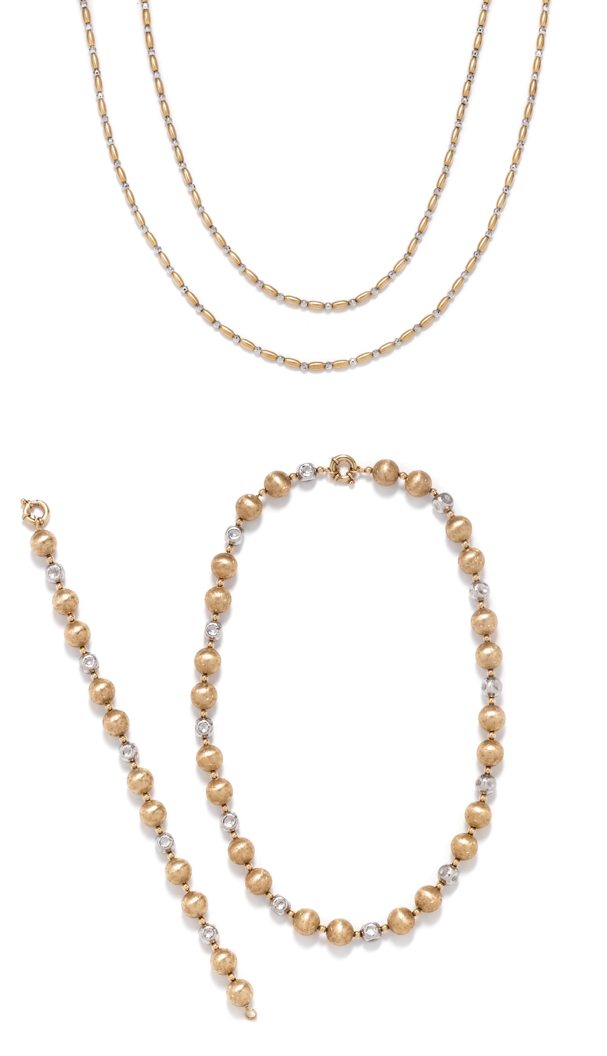 COLLECTION OF BICOLOR GOLD JEWELRY