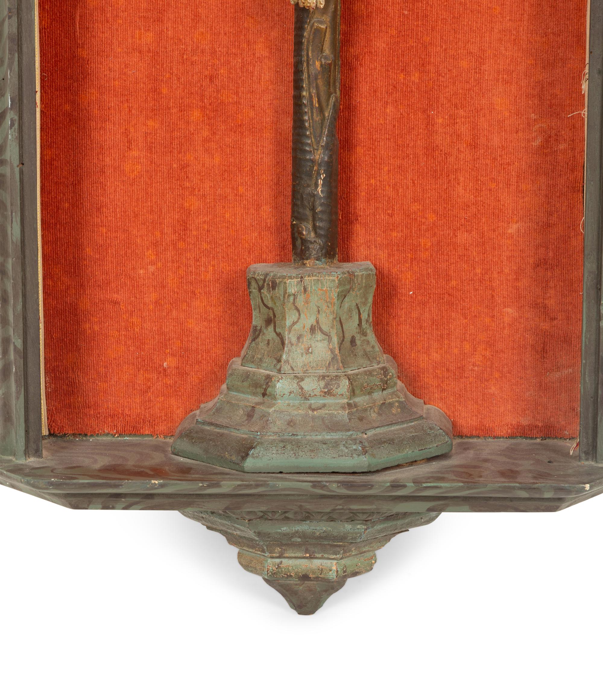 An Italian Carved and Painted Crucifix
