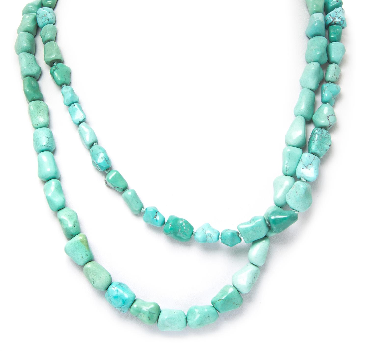 A Collection of Turquoise Bead Necklaces,