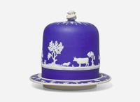 A Blue Dip Jasperware Cheese Dome, UK, late 19th century