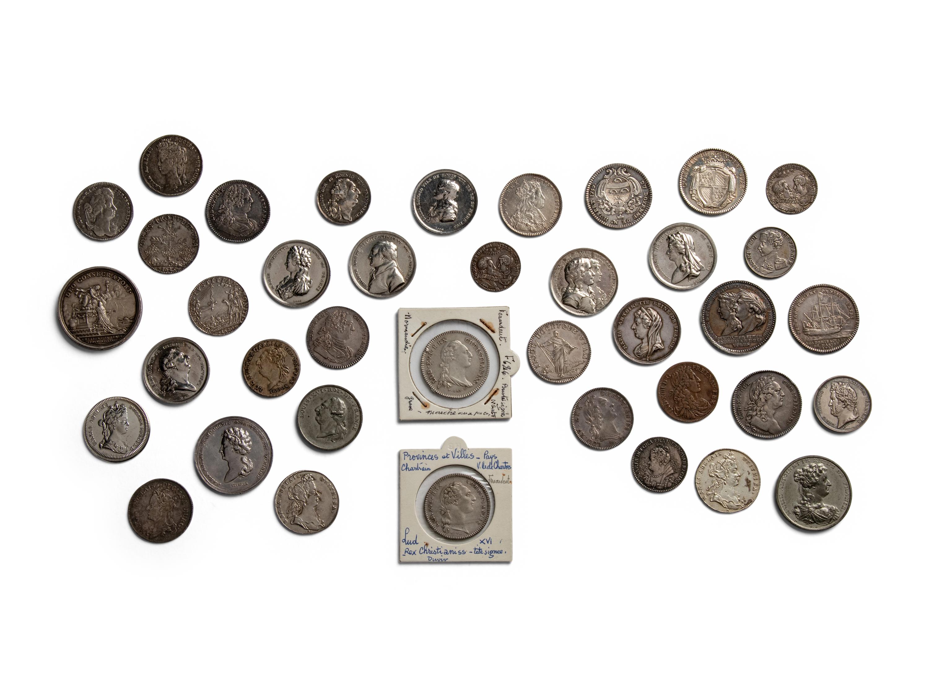 [EXONUMIA] A Large Collection of French Silver and Mixed-Metal Small Commemorative Medals and Jettons