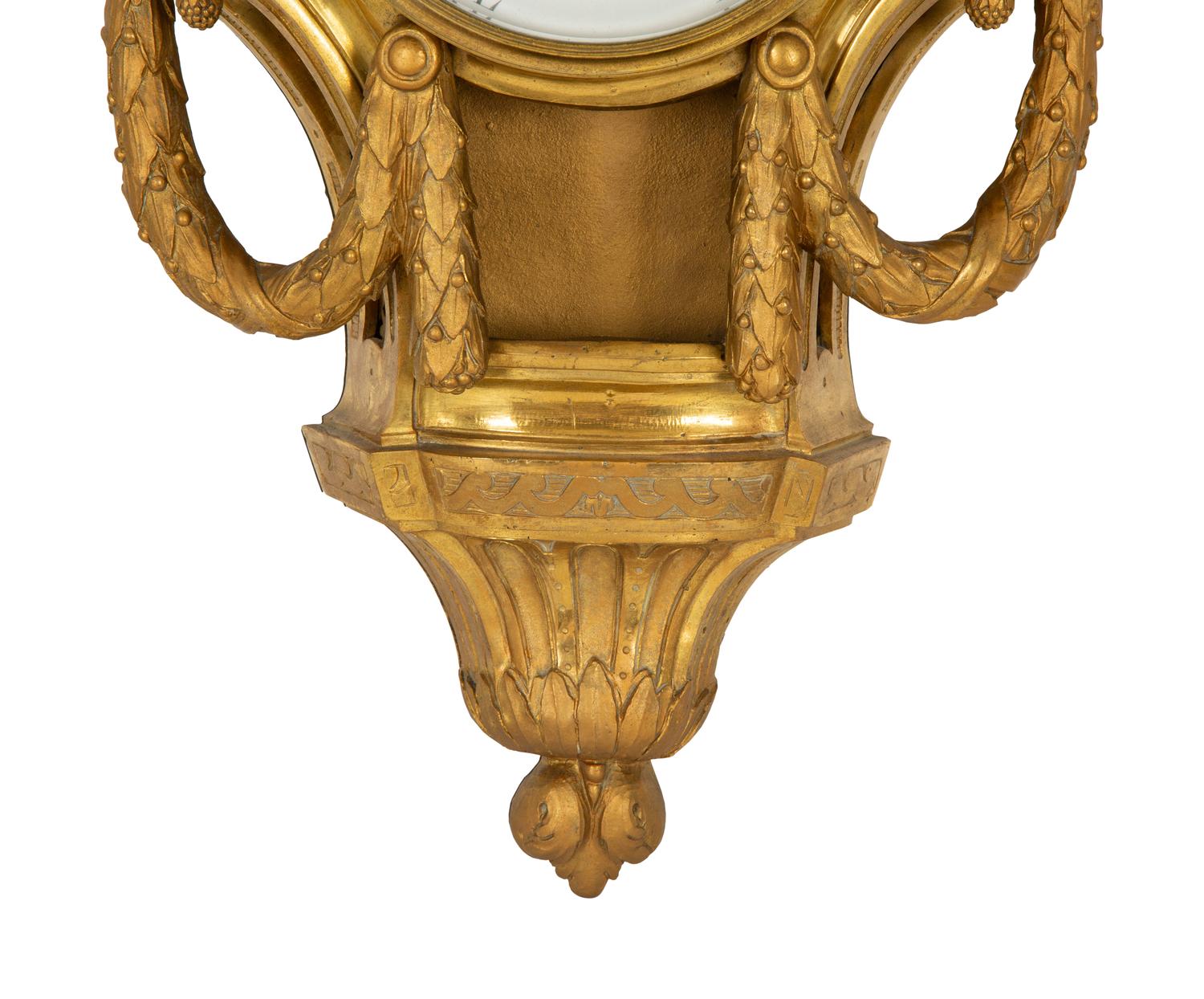 A Louis XVI Style Gilt Bronze Wall Barometer