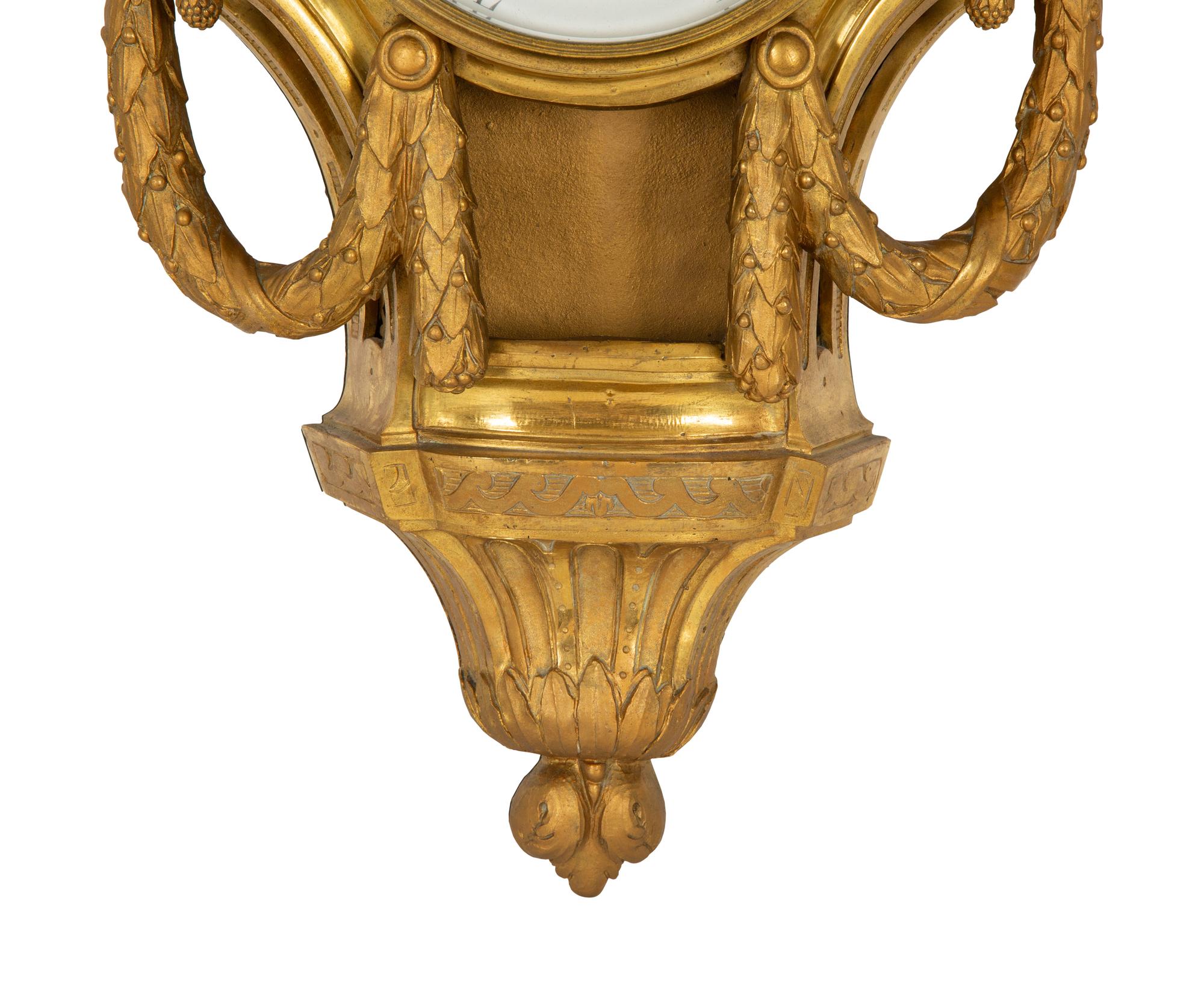 A Louis XVI Style Gilt Bronze Wall Barometer