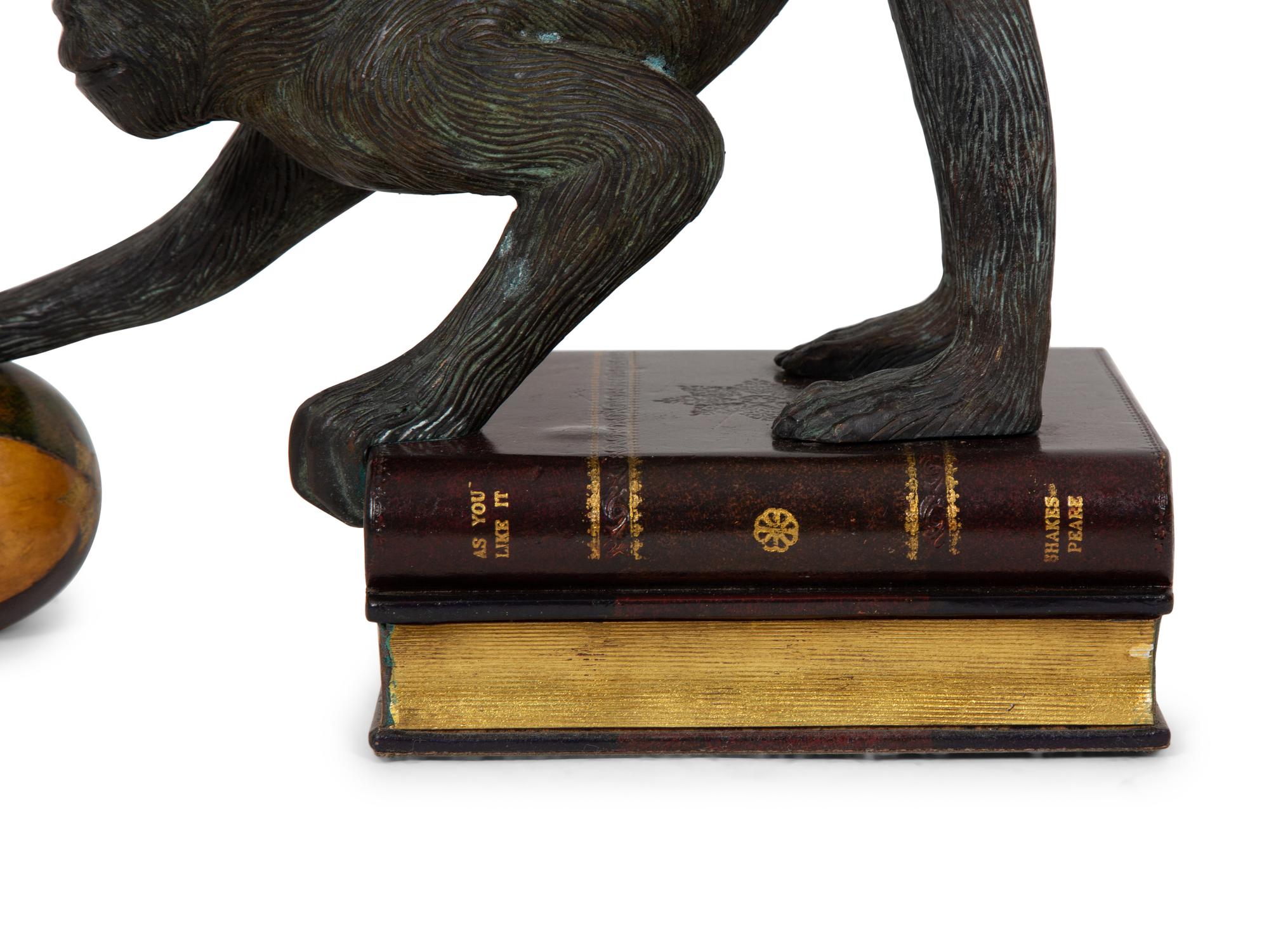 A Maitland-Smith Bronze Monkey Lamp