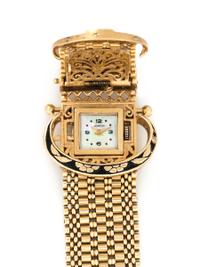 YELLOW GOLD BELT MOTIF SURPRISE WRISTWATCH