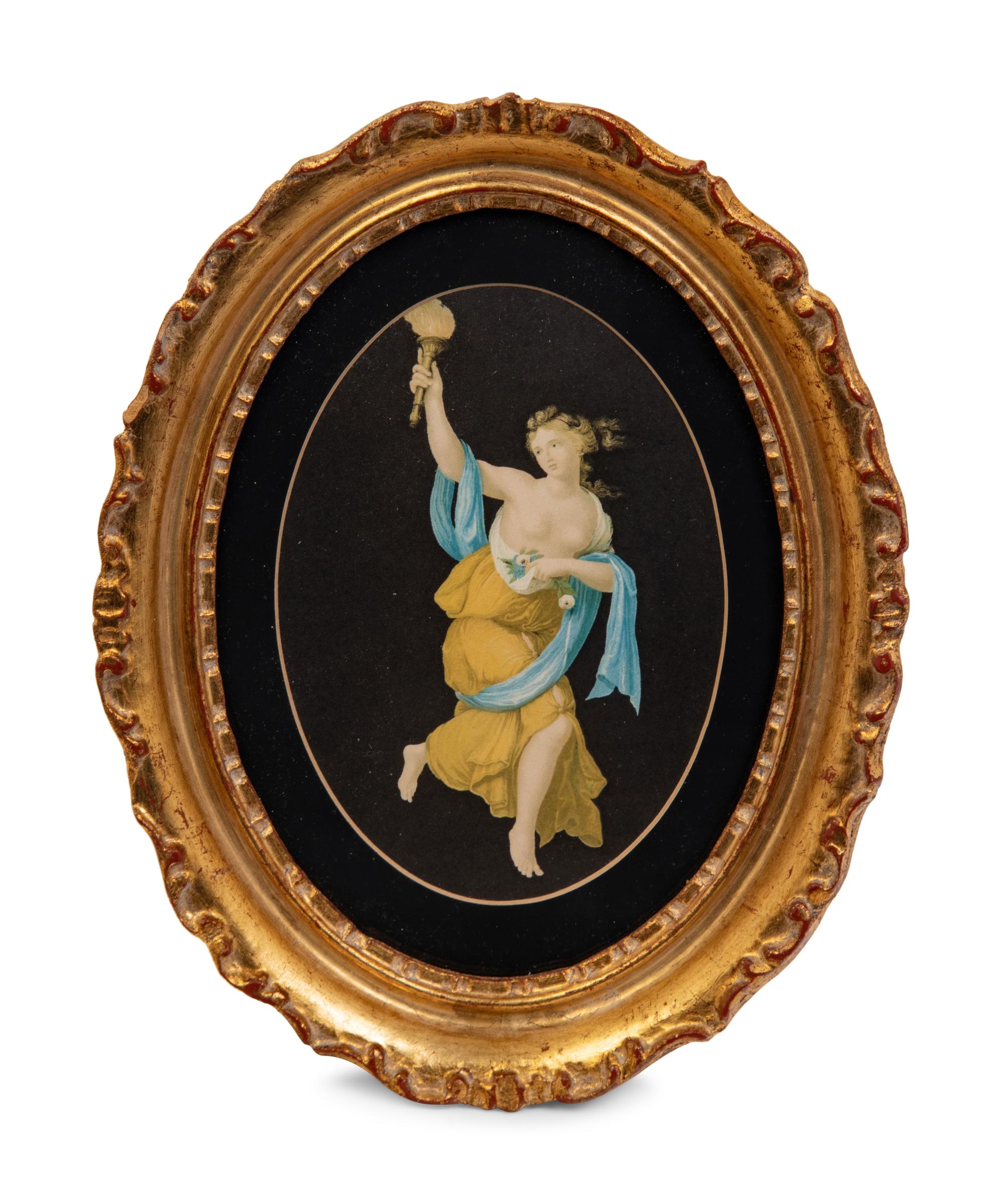A Set of Four Framed Prints Depicting the Four Seasons