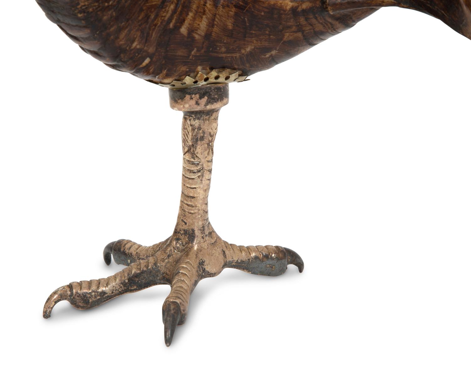 An Anthony Redmile Ram's Horn on Silver-Plate Claw Foot