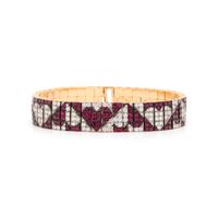 ENIGMA, DIAMOND AND RUBY HEART BRACELET